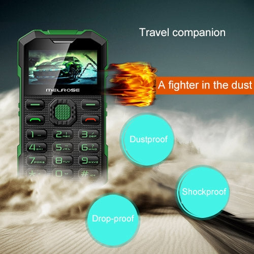 Melrose S2 Triple Proofing Card Mobile Phone, Dustproof Shockproof Shatter-resistant, 1.7 inch, MTK6260DA,  21 Keys, Bluetooth, FM,  0.3MP Camera, GSM