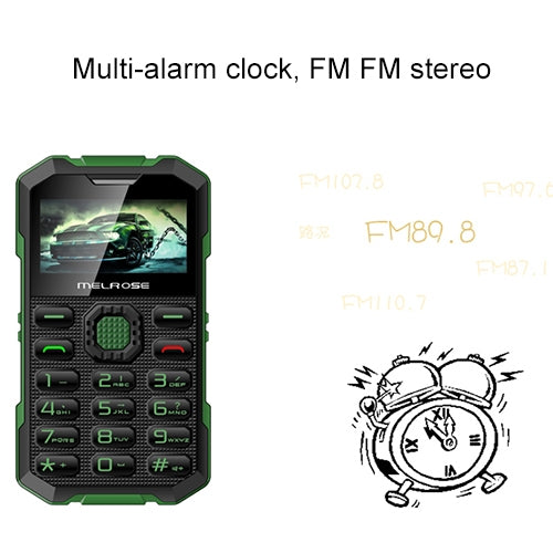 Melrose S2 Triple Proofing Card Mobile Phone, Dustproof Shockproof Shatter-resistant, 1.7 inch, MTK6260DA,  21 Keys, Bluetooth, FM,  0.3MP Camera, GSM
