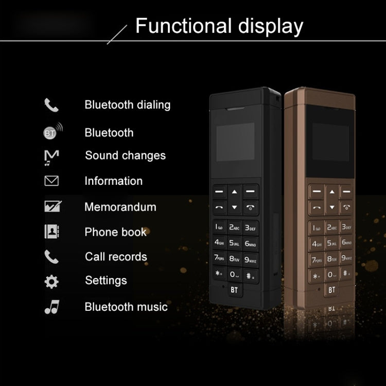 Forita A1 Card Mobile Phone, 0.66 inch, MTK6261D, 18 Keys, Support Bluetooth, FM, MP3, GSM
