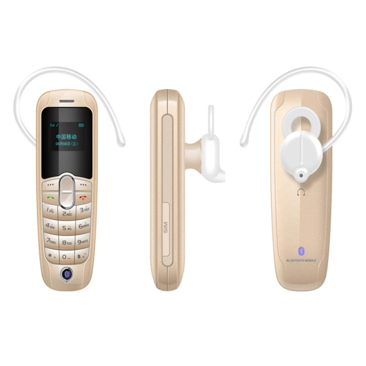 Forita A20 Mini Mobile Phone, Hands Free Bluetooth Dialer Headphone, 0.66 inch, MTK6261D, 18 Keys, FM, MP3, GSM(Gold)