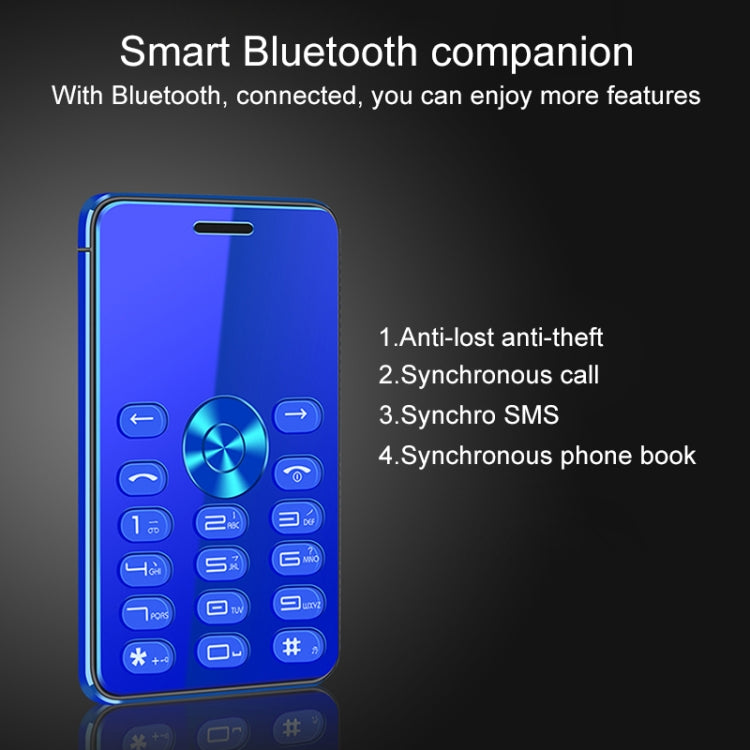 MPARTY C555B Card Mobile Phone, 1.3 inch, MTK6261DA, 21 Keys, Support Bluetooth, Anti-lost, FM, GSM, Dual SIM