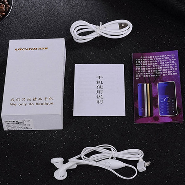 ULCOOL V2T Card Mobile Phone, 2.0 inch, SC6531CA, 20 Keys, Support Bluetooth, FM, IR, GSM, Dual SIM