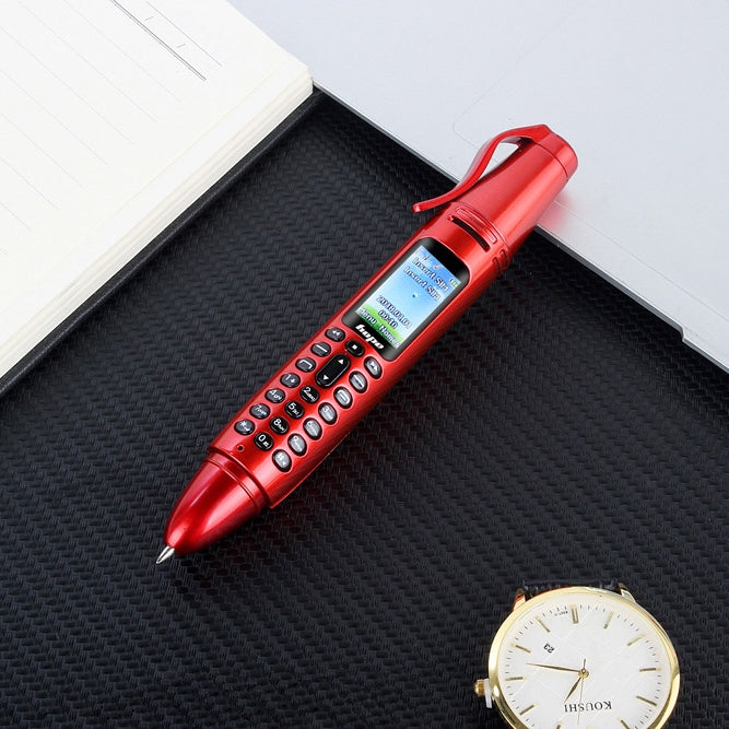 AK007 Mobile Phone, 8GB , Multifunctional Remote Noise Reduction Back-clip Recording Pen with 0.96 inch Color Screen, Dual SIM Dual Standby, Support Bluetooth, GSM, LED Light, Handwriting, TF Card(Red)