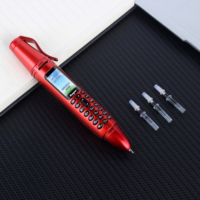 AK007 Mobile Phone, 32GB, Multifunctional Remote Noise Reduction Back-clip Recording Pen with 0.96 inch Color Screen, Dual SIM Dual Standby, Support Bluetooth, GSM, LED Light, Handwriting, TF Card(Red)