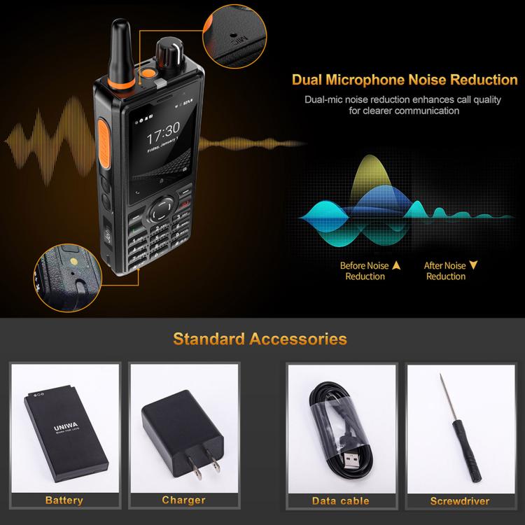 UNIWA F41 Rugged Phone, 1GB+8GB, 2.4 inch MediaTek MT6739 Quad Core,  4600mAh Battery, 21 Keys, Network: 4G  - Black
