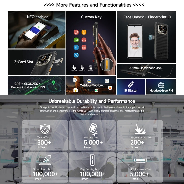 [HK Warehouse] Ulefone Armor 25T Rugged Phone, 6GB+256GB, Thermal Imaging, 6.78 inch Android 14 MediaTek Helio G99 Octa Core, Network: 4G, NFC, OTG  - Black