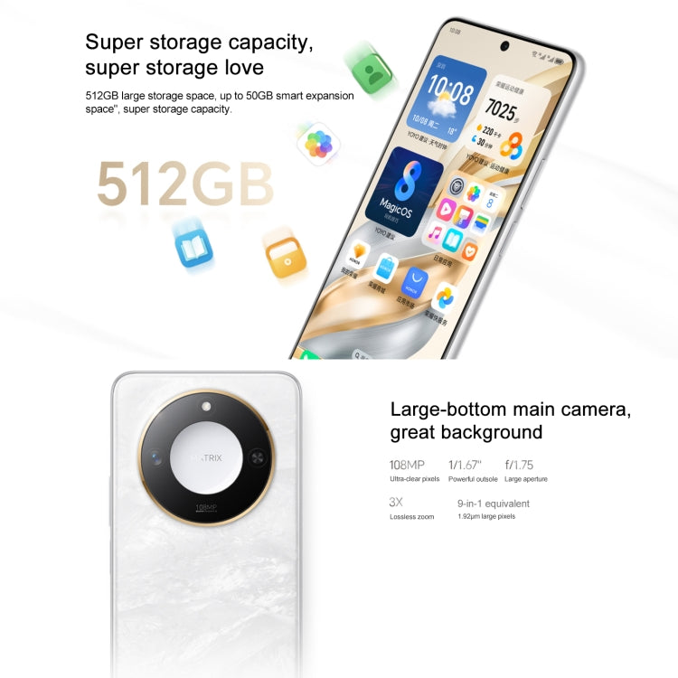 Honor X60, 8GB+256GB, Side Fingerprint, 6.8 inch MagicOS 8.0 Dimensity 7025-Ultra Octa Core, Network: 5G, OTG, Support Google Play