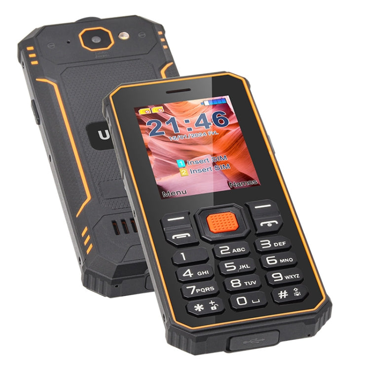 UNIWA S2 IP68 Rugged Keypad Phone, 2.4 inch Mediatek MT6261, 2500mAh Battery, 21 Keys, Network: 2G  - Black+Orange