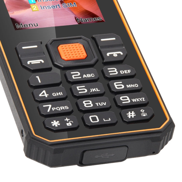 UNIWA S2 IP68 Rugged Keypad Phone, 2.4 inch Mediatek MT6261, 2500mAh Battery, 21 Keys, Network: 2G  - Black+Orange