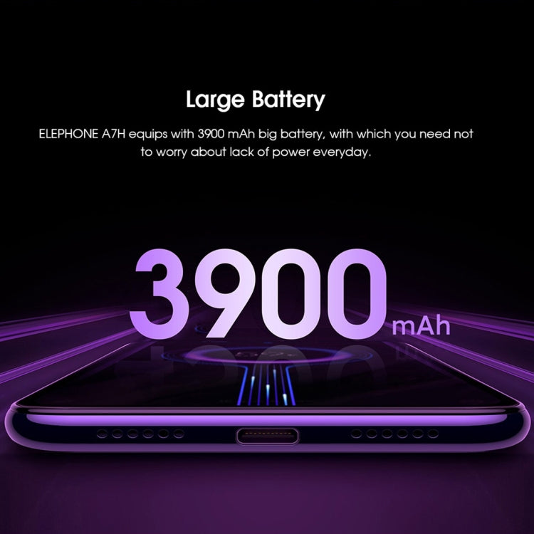 [HK Warehouse] ELEPHONE A7H, 4GB+64GB, Triple Back Cameras, Fingerprint Identification, 6.41 inch Punch-hole Screen Android 9.0 MTK6763V/V Helio P23 Octa Core up to 2.0GHz, Network: 4G, OTG