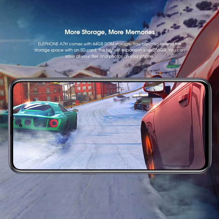 [HK Warehouse] ELEPHONE A7H, 4GB+64GB, Triple Back Cameras, Fingerprint Identification, 6.41 inch Punch-hole Screen Android 9.0 MTK6763V/V Helio P23 Octa Core up to 2.0GHz, Network: 4G, OTG