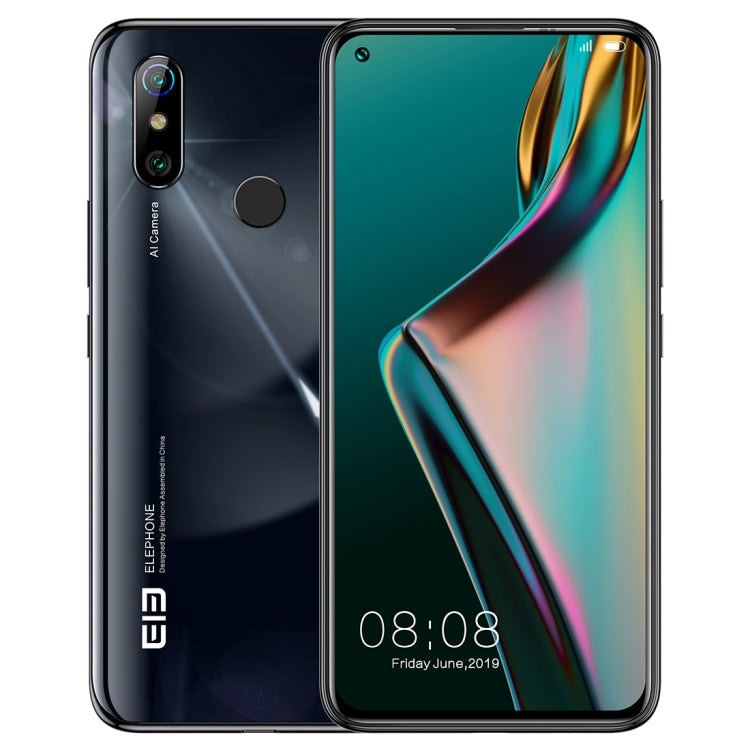 [HK Warehouse] ELEPHONE U3H / E6006, 48MP Camera, 6GB+128GB, Dual Back Cameras, Fingerprint Identification, 6.53 inch Punch-hole Screen Android  9.0 MTK6771T Helio P70 Octa Core up to 2.0GHz, Network: 4G, OTG(Black)