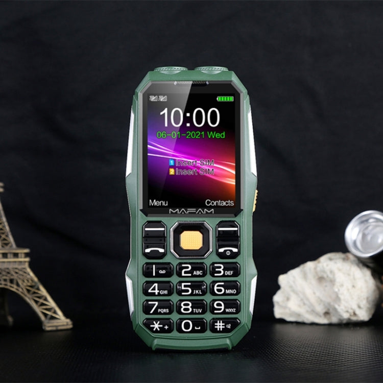 F26 Triple Proofing Elder Phone, Waterproof Shockproof Dustproof, 16800mAh Battery, 2.4 inch, 21 Keys, LED Flashlight, FM, Dual SIM(Green)
