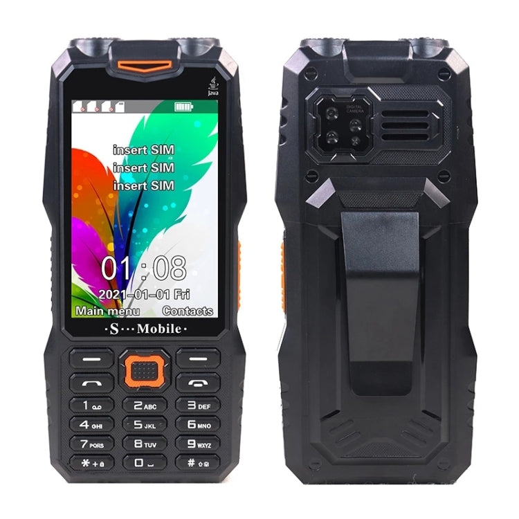 S999 Triple Proofing Elder Phone, Waterproof Shockproof Dustproof, 2400mAh Battery, 3.5 inch, 21 Keys, LED Flashlight, FM, Triple SIM, with Antenna