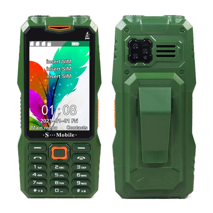 S999 Triple Proofing Elder Phone, Waterproof Shockproof Dustproof, 2400mAh Battery, 3.5 inch, 21 Keys, LED Flashlight, FM, Triple SIM, with Antenna