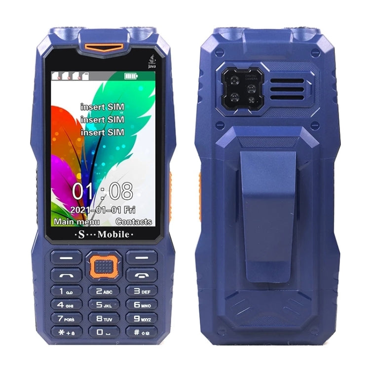 S999 Triple Proofing Elder Phone, Waterproof Shockproof Dustproof, 2400mAh Battery, 3.5 inch, 21 Keys, LED Flashlight, FM, Triple SIM, with Antenna