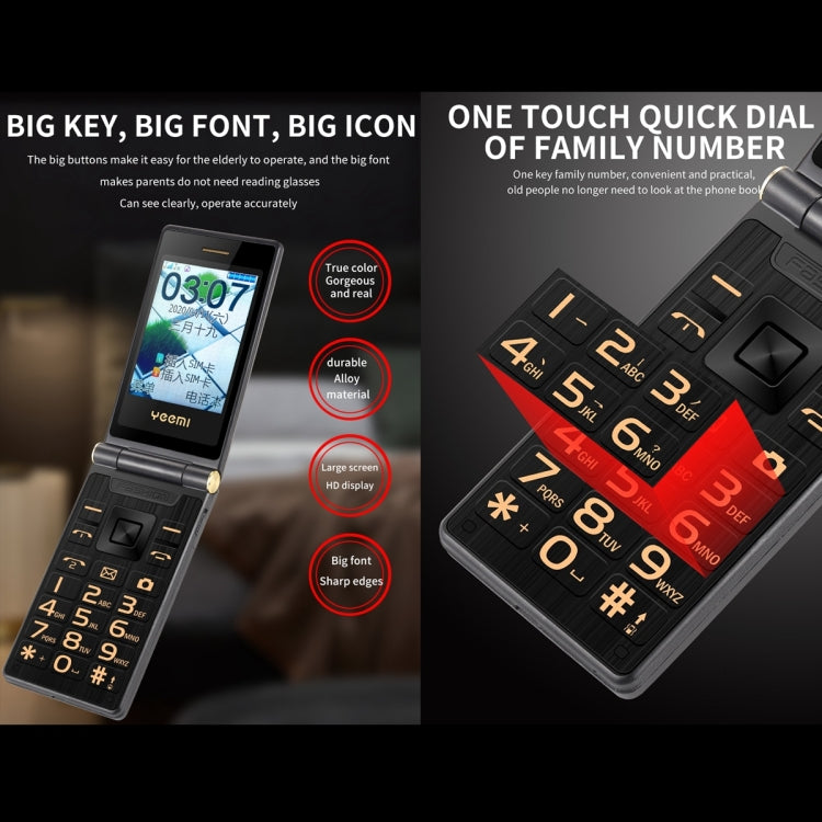 Mafam F10 Dual-screen Flip Phone, 2.8 inch Touch Display + 2.4 inch, 5900mAh Battery, Support FM, SOS, GSM, Family Number, Big Keys, Dual SIM