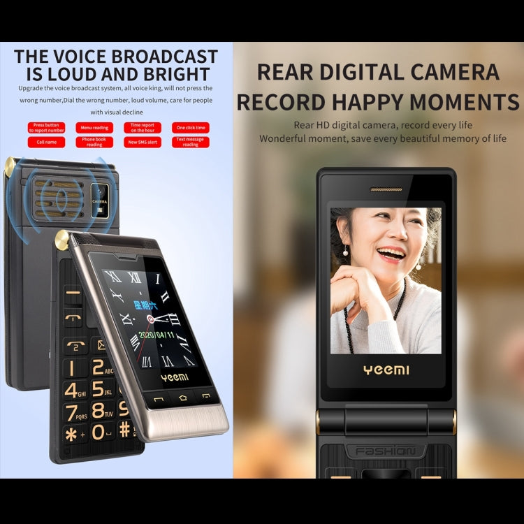 Mafam F10 Dual-screen Flip Phone, 2.8 inch Touch Display + 2.4 inch, 5900mAh Battery, Support FM, SOS, GSM, Family Number, Big Keys, Dual SIM
