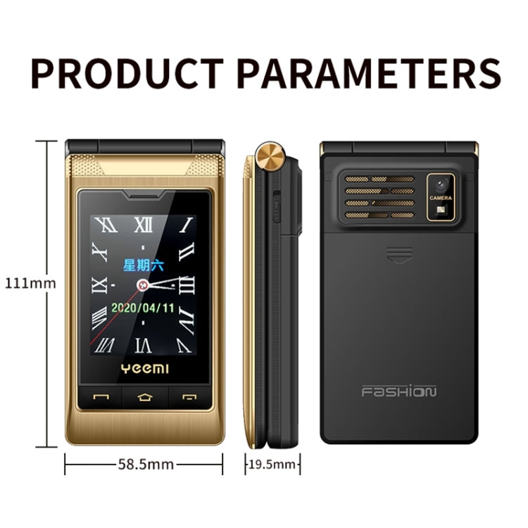 Mafam F10 Dual-screen Flip Phone, 2.8 inch Touch Display + 2.4 inch, 5900mAh Battery, Support FM, SOS, GSM, Family Number, Big Keys, Dual SIM