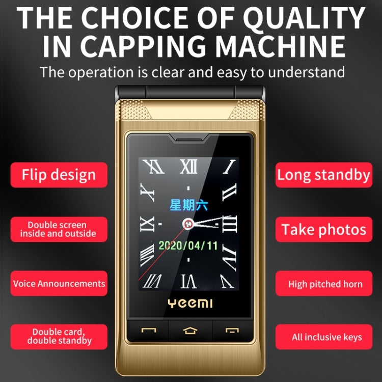 Mafam F10 Dual-screen Flip Phone, 2.8 inch Touch Display + 2.4 inch, 5900mAh Battery, Support FM, SOS, GSM, Family Number, Big Keys, Dual SIM