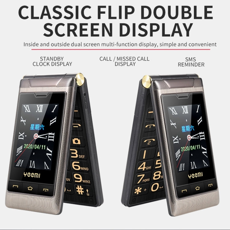 Mafam F10 Dual-screen Flip Phone, 2.8 inch Touch Display + 2.4 inch, 5900mAh Battery, Support FM, SOS, GSM, Family Number, Big Keys, Dual SIM