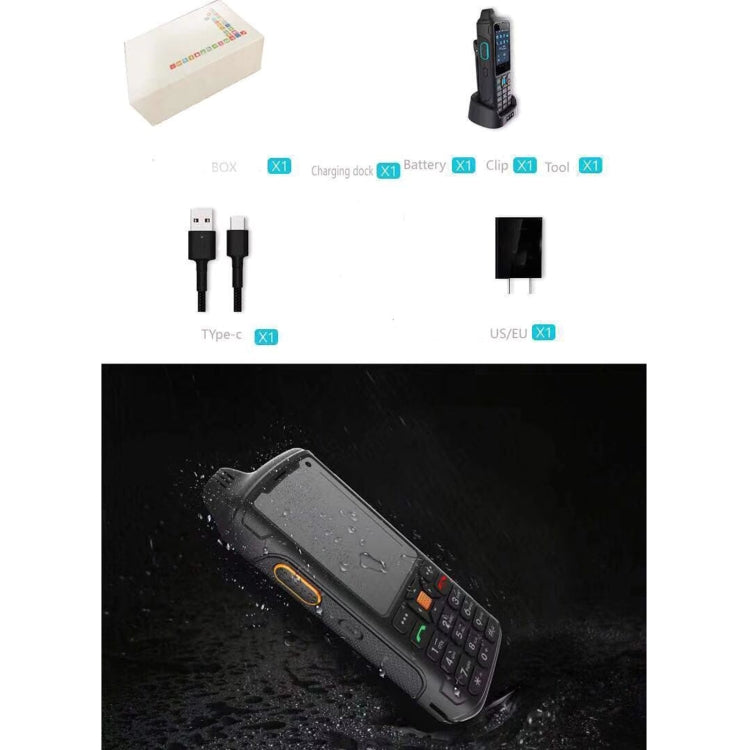 U014 Walkie Talkie Rugged Smartphone,1GB+8GB, IP67 Waterproof, 5200mAh Battery, 2.4 inch Android 8.1 MT6739 Cortex A53 Quad Core 1.3GHz, Network: 4G, NFC, OTG,POC(Black)