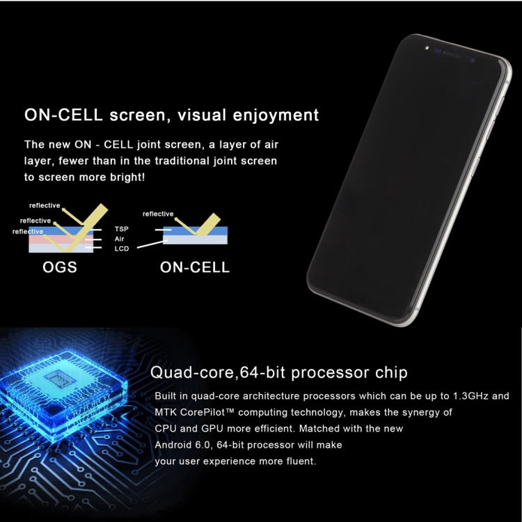UHAPPY UP720, 2GB+16GB, Rear Fingerprint Unlocking, Dual SIM, Dual Camera, 2.5D 5.0 inch Android 6.0 MTK6737 Quad Core 1.3GHz, Support WiFi, Bluetooth, GPS, FM, G-sensor, Network: 4G