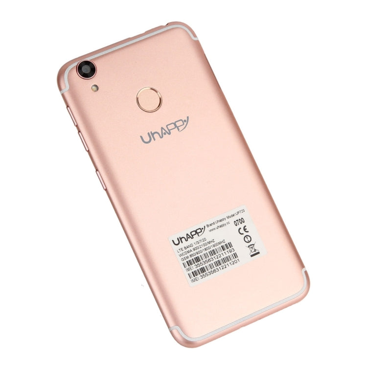 UHAPPY UP720, 2GB+16GB, Rear Fingerprint Unlocking, Dual SIM, Dual Camera, 2.5D 5.0 inch Android 6.0 MTK6737 Quad Core 1.3GHz, Support WiFi, Bluetooth, GPS, FM, G-sensor, Network: 4G