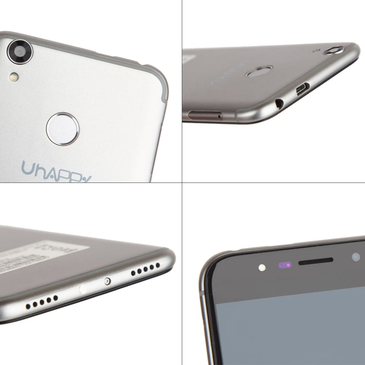UHAPPY UP720, 2GB+16GB, Rear Fingerprint Unlocking, Dual SIM, Dual Camera, 2.5D 5.0 inch Android 6.0 MTK6737 Quad Core 1.3GHz, Support WiFi, Bluetooth, GPS, FM, G-sensor, Network: 4G