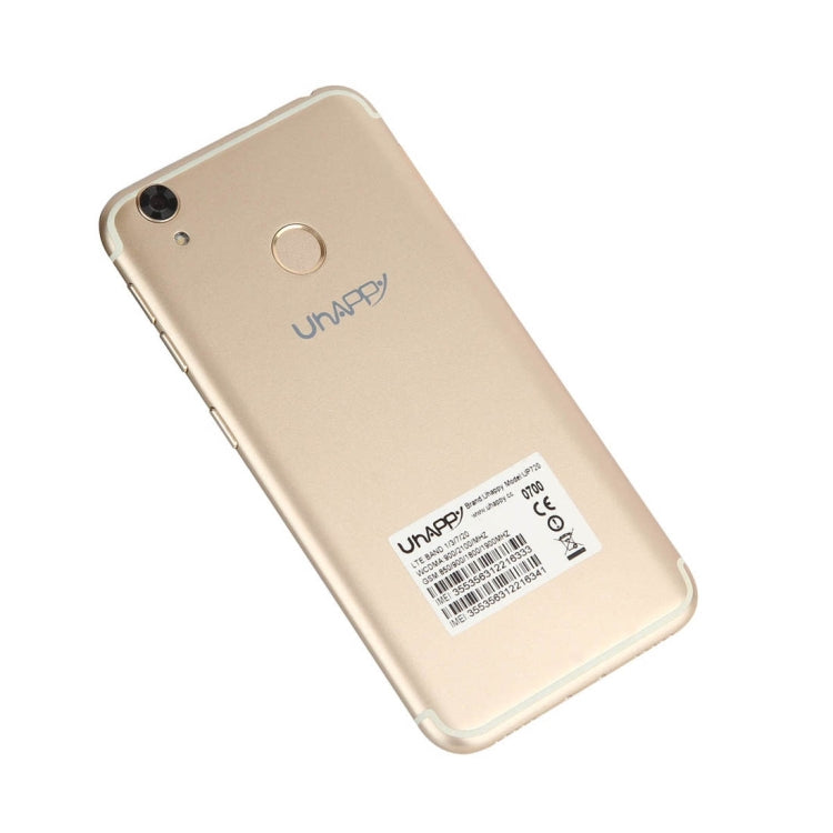 UHAPPY UP720, 2GB+16GB, Rear Fingerprint Unlocking, Dual SIM, Dual Camera, 2.5D 5.0 inch Android 6.0 MTK6737 Quad Core 1.3GHz, Support WiFi, Bluetooth, GPS, FM, G-sensor, Network: 4G