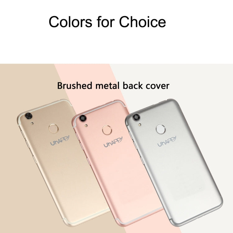 UHAPPY UP720, 2GB+16GB, Rear Fingerprint Unlocking, Dual SIM, Dual Camera, 2.5D 5.0 inch Android 6.0 MTK6737 Quad Core 1.3GHz, Support WiFi, Bluetooth, GPS, FM, G-sensor, Network: 4G