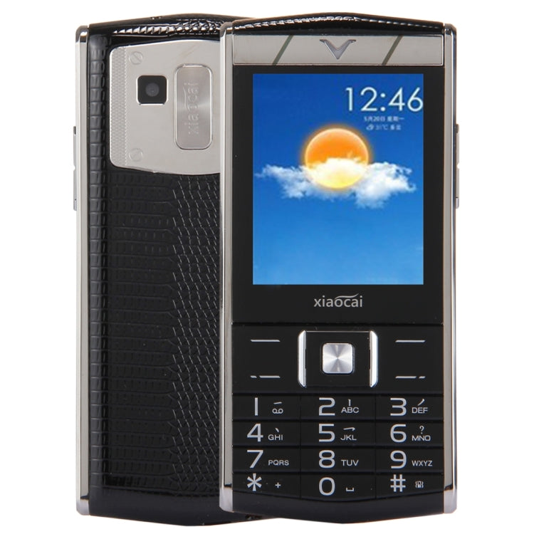 xiaocai V1 Mini Key Mobile Phone, Network: 2G, Dual SIM, 2.4 inch Screen, MTK6531CA, Support Calculator, Schedule, Memo, Office Function, 8GB TF Card(Black)