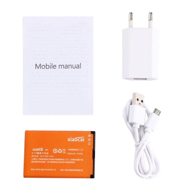 xiaocai V1 Mini Key Mobile Phone, Network: 2G, Dual SIM, 2.4 inch Screen, MTK6531CA, Support Calculator, Schedule, Memo, Office Function, 8GB TF Card(Black)
