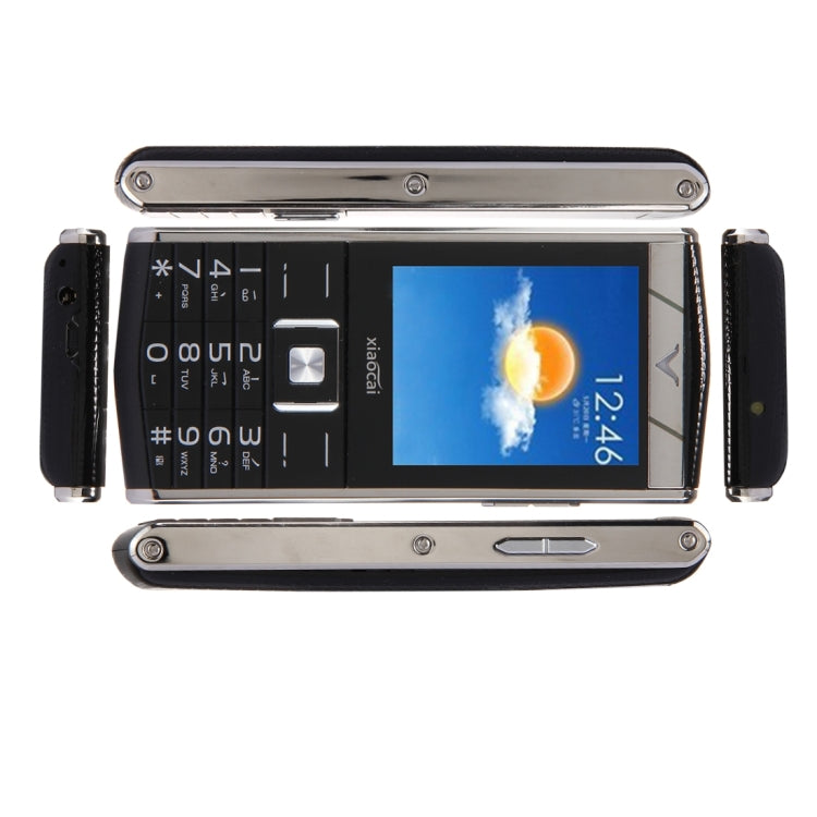 xiaocai V1 Mini Key Mobile Phone, Network: 2G, Dual SIM, 2.4 inch Screen, MTK6531CA, Support Calculator, Schedule, Memo, Office Function, 8GB TF Card(Black)