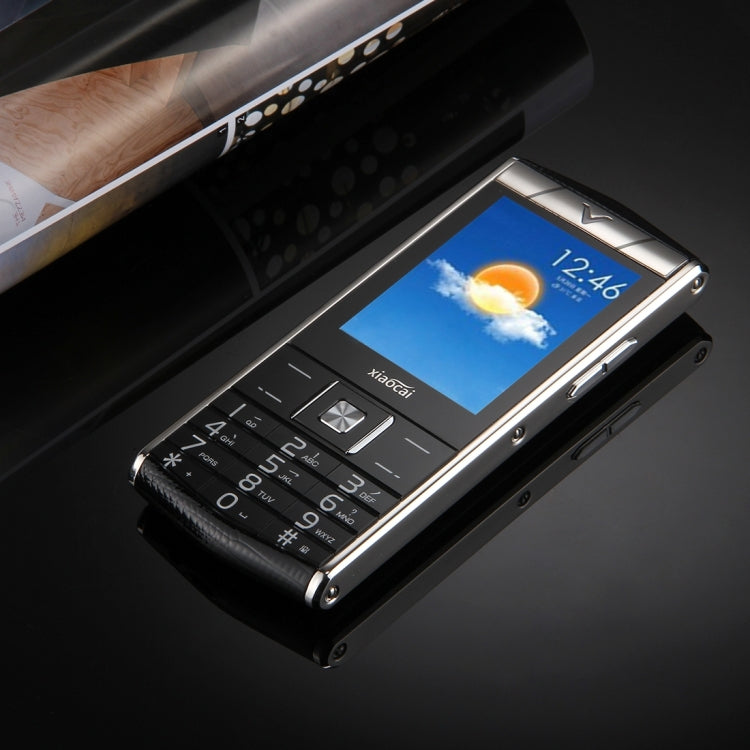 xiaocai V1 Mini Key Mobile Phone, Network: 2G, Dual SIM, 2.4 inch Screen, MTK6531CA, Support Calculator, Schedule, Memo, Office Function, 8GB TF Card(Black)