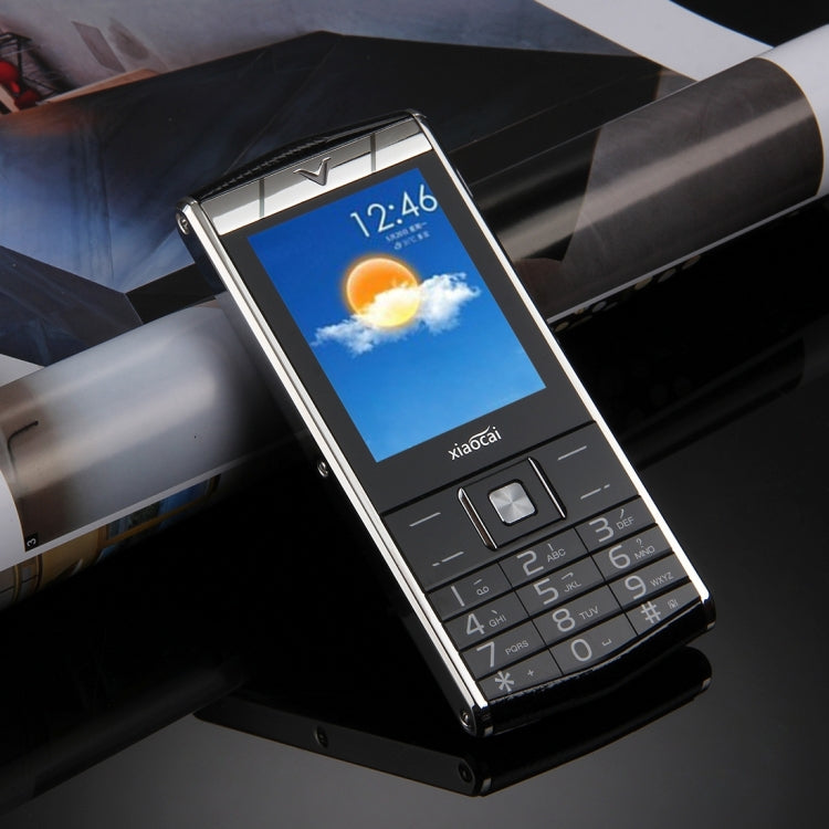 xiaocai V1 Mini Key Mobile Phone, Network: 2G, Dual SIM, 2.4 inch Screen, MTK6531CA, Support Calculator, Schedule, Memo, Office Function, 8GB TF Card(Black)