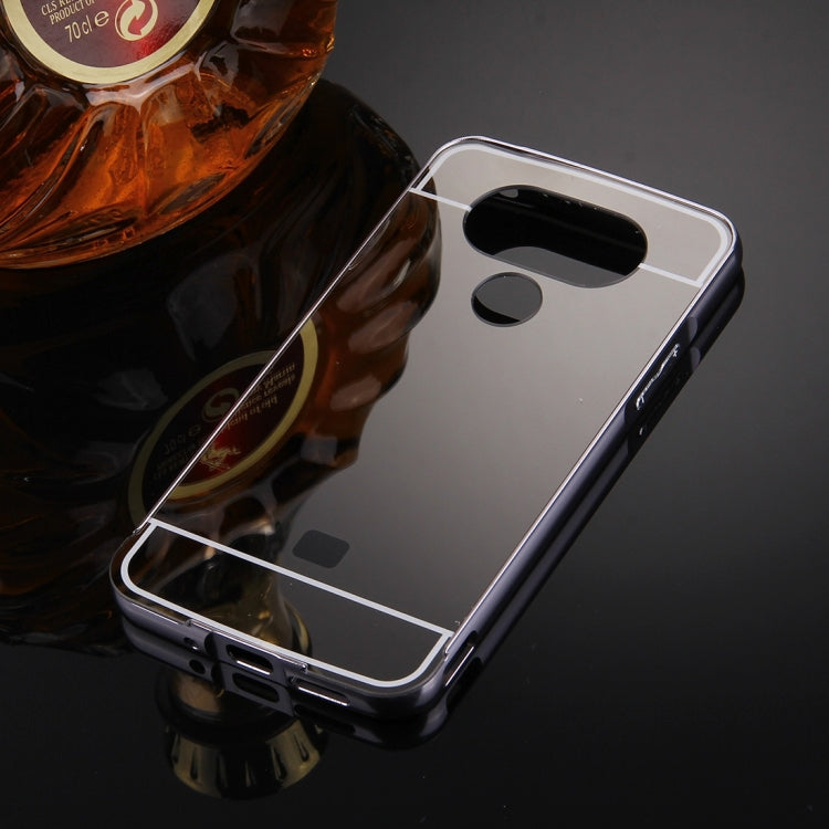 For LG G5 Electroplating Mirror Push Pull PC Protective Case Back Shell Cover + Metal Bumper Frame