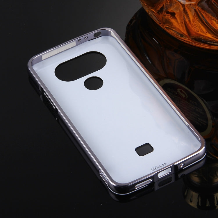 For LG G5 Electroplating Mirror Push Pull PC Protective Case Back Shell Cover + Metal Bumper Frame