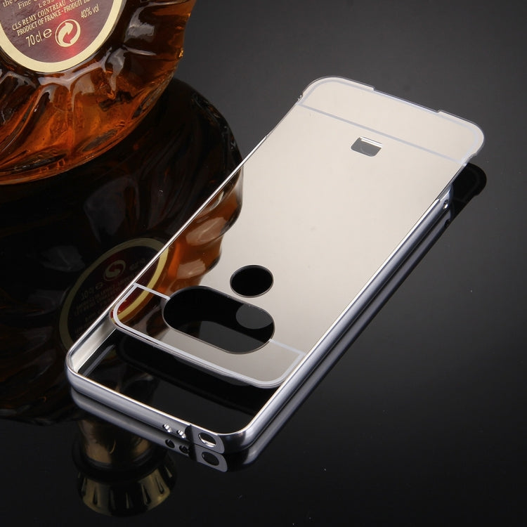 For LG G5 Electroplating Mirror Push Pull PC Protective Case Back Shell Cover + Metal Bumper Frame