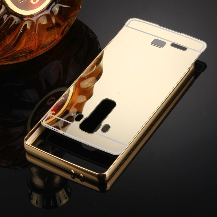 For LG G4 Electroplating Mirror Push Pull PC Protective Case Back Shell Cover + Metal Bumper Frame