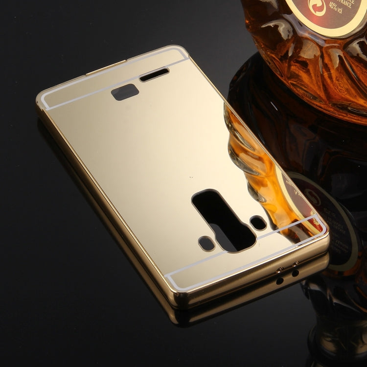 For LG G4 Electroplating Mirror Push Pull PC Protective Case Back Shell Cover + Metal Bumper Frame