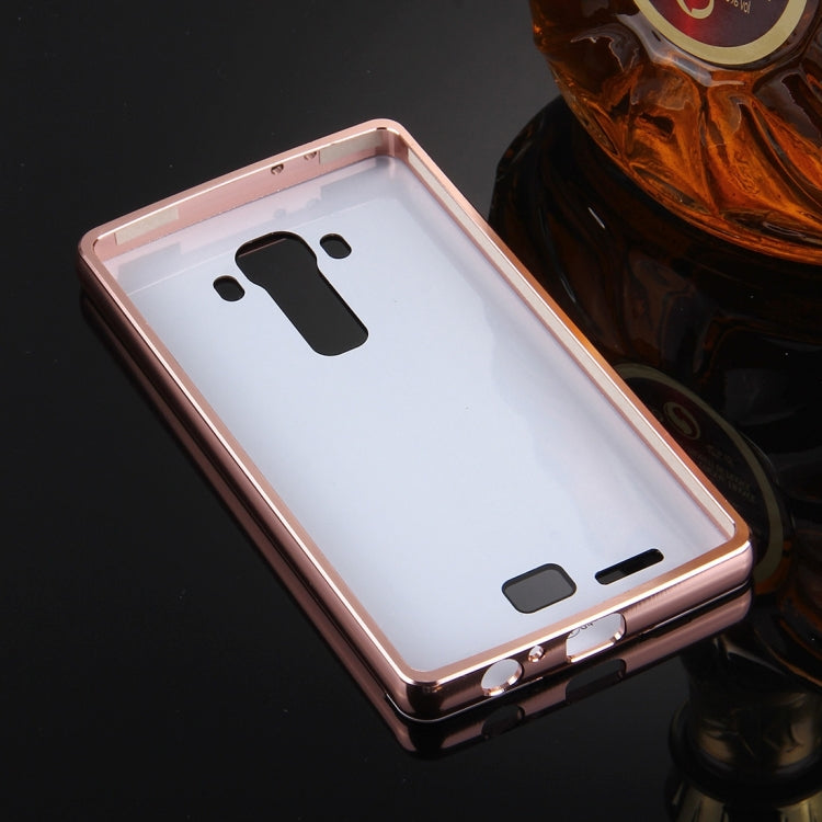 For LG G4 Electroplating Mirror Push Pull PC Protective Case Back Shell Cover + Metal Bumper Frame
