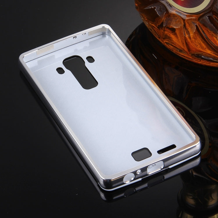 For LG G4 Electroplating Mirror Push Pull PC Protective Case Back Shell Cover + Metal Bumper Frame