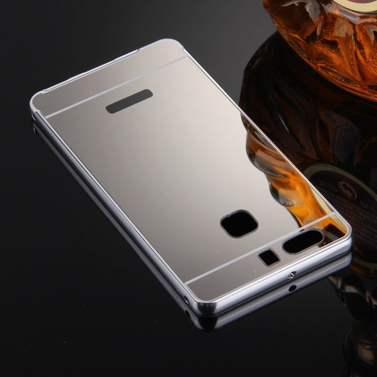 For Huawei  P9 Electroplating Mirror Push Pull PC Protective Case Back Shell Cover + Metal Bumper Frame