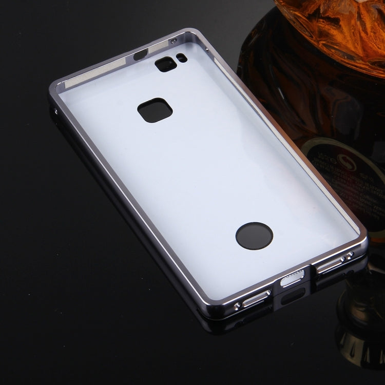 For Huawei  P9 Lite Electroplating Mirror Push Pull PC Protective Case Back Shell Cover + Metal Bumper Frame