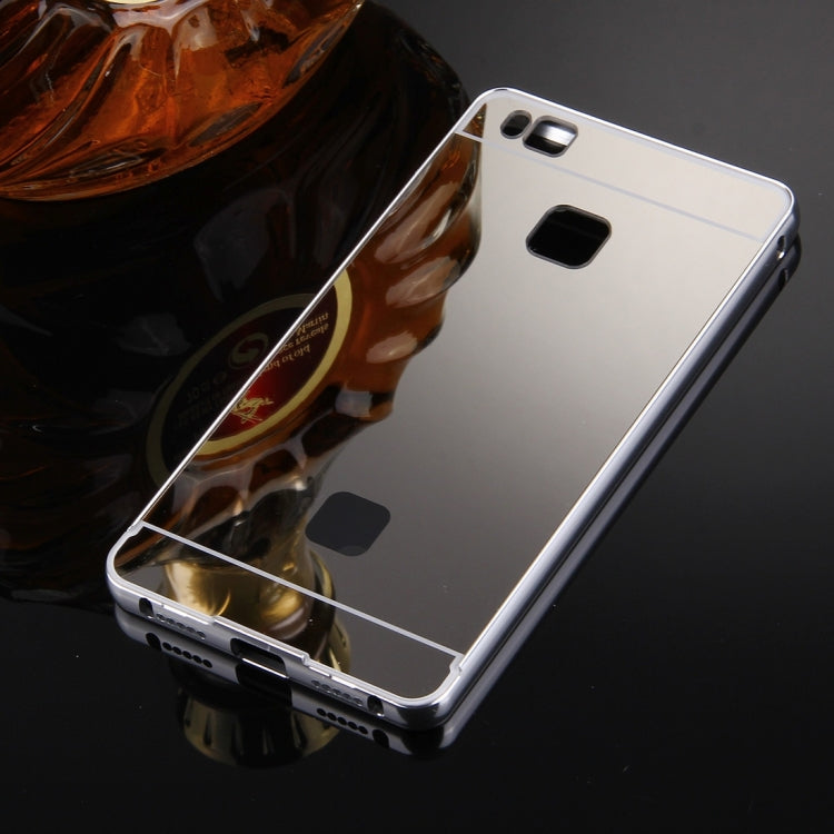 For Huawei  P9 Lite Electroplating Mirror Push Pull PC Protective Case Back Shell Cover + Metal Bumper Frame