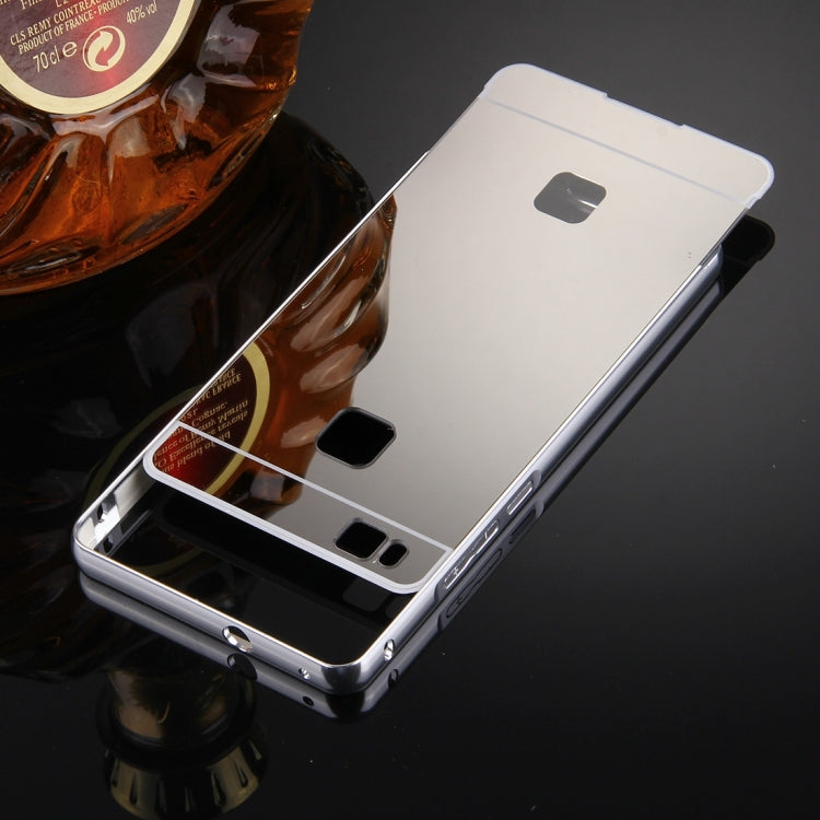 For Huawei  P9 Lite Electroplating Mirror Push Pull PC Protective Case Back Shell Cover + Metal Bumper Frame