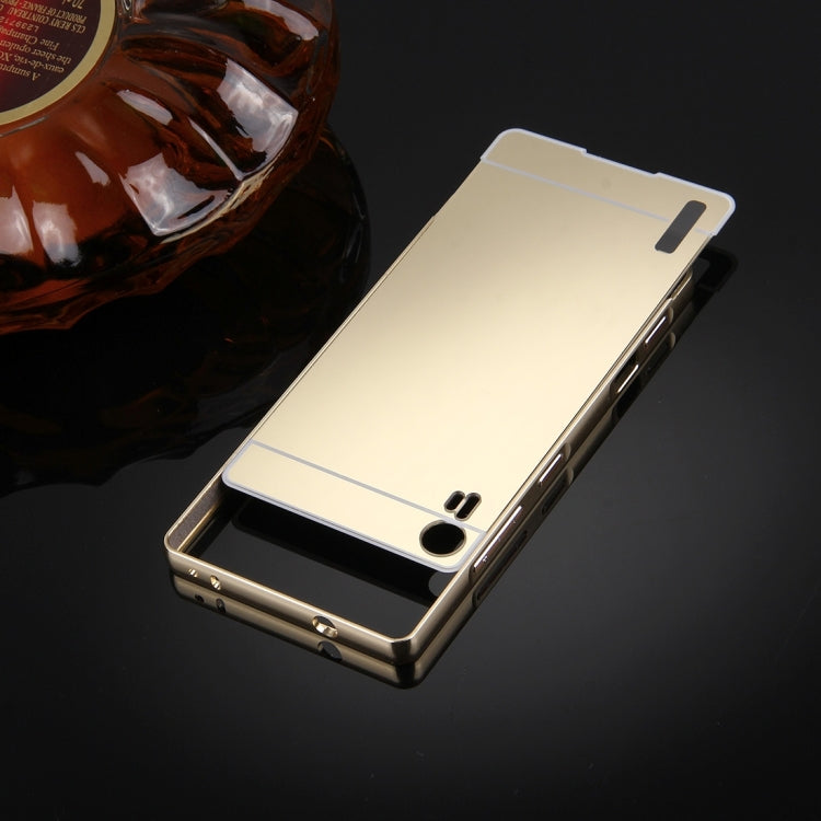 2 in 1 for Lenovo Vibe Shot / Z90 (S-MPH-1999) Metal Frame Back Shell Cover + Tempered Glass Screen Film Protector