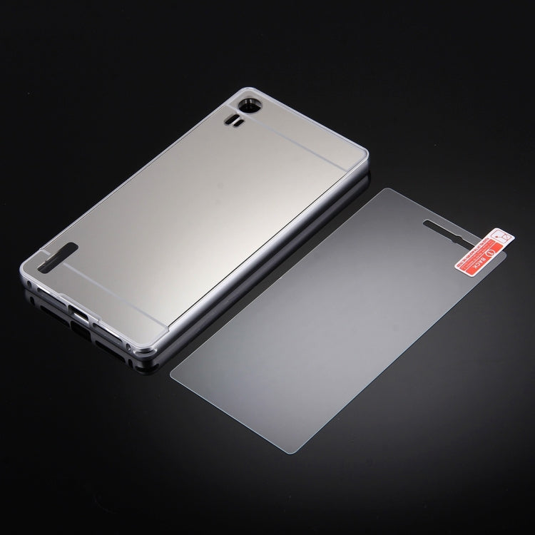 2 in 1 for Lenovo Vibe Shot / Z90 (S-MPH-1999) Metal Frame Back Shell Cover + Tempered Glass Screen Film Protector