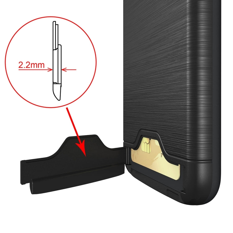 For Motorola Moto G4 & G4 Plus Brushed Texture Separable TPU + PC Combination Back Case with Card Slot & Holder